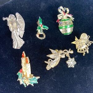 Bundle Of 6 Vintage Christmas Brooches Lot Including Camco & Gerry